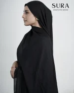Original Plain Modal Hijab – Black - Image 2